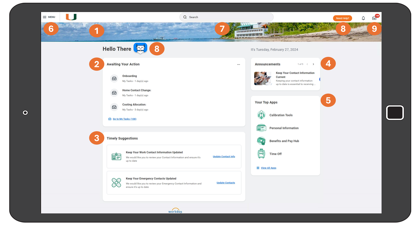 All About the Workday Home Page | Workday | University of Miami